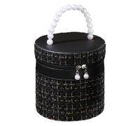 1/5-teilige runde Make-up-Tasche - Reisetasche, strapazierfähige Kosmetiktasche | wasserdichte Aufbewahrungstasche für Rouge, runde Waschbeutel mit hoher Kapazität, Schwarz , Unisex, Siehe