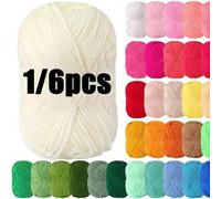 1/6 Stücke Mini-Mischgarn für DIY-Stricken und Häkeln, 150g/5,29oz pro Stück, 4-fach Nylon-Viskose-Polyester-Faser, 70m/76,5yd, Mehrfarbiges Bastelgar