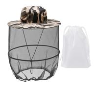 1 Anti-Mücken-Sonnenhut Und 1 Aufbewahrungstasche, Faltbarer Hut, Sonnenschutzhut, Tragbarer Fischerhut, Dschungelhut