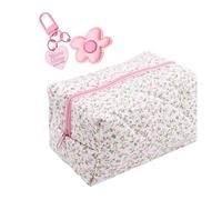 1 Blumen-Kosmetiktasche Und 1 Blumenanhänger, Tragbare Aufbewahrungstasche, Aufbewahrungstasche Mit Großem Fassungsvermögen, Aufbewahrungstasche Für Hautpflegeprodukte, Reise-Kulturbeutel