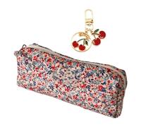 1 Blumentasche, 1 Reißverschlussanhänger, Kleines Federmäppchen, Beiges Federmäppchen, Kleine Kosmetiktasche, Cartoon-Federmäppchen