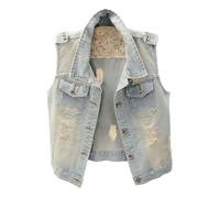 1 Euro Artikel, Angebot Des Tages, Damen Weste Sommer Leicht Damen Jeansweste Aus Denim Klassisch Für Junioren Zum Zuknöpfen Kurz Im Look Ärmellos Mantel Gefüttert Herren, Mäntel Damen Sale