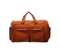 1. Faltbare Umhängetasche, leichtes Oxford-Gewebe mit erweiterbarem Stauraum für Pendler und Wochenendausflüge, multifunktionale Reisetasche, braun, Mass Beauty