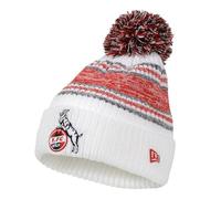 1. FC Köln Bommelmütze - Weiß mit Streifen - New Era Wintermütze | Mütze mit Bommel - Plus Lesezeichen I Love Köln