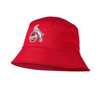 1. FC Köln Fischerhut Fischerweg Rot - Offizieller FC Köln Bucket Hat mit Logo - Fan Hut Stadion Festival Sommer - Fischerhut Herren Damen - Bundesliga Fanartikel