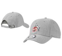 1. FC Köln Kinder Basecap - Basic Logo - GRAU Kappe | Schildmütze | Cap - Plus Aufkleber Köln Forever