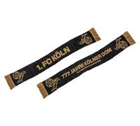 1. FC Köln Premiumschal - Ausweichtrikot - schwarz/gold | Schal | Fanschal | Strickschal - Plus Lesezeichen Wir lieben Fußball