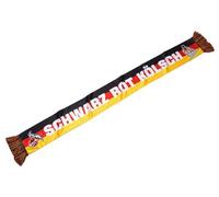 1. FC Köln Schal - SCHWARZ ROT KÖLSCH - Printschal | Fanschal in Seidenoptik - Plus Aufkleber I love Köln