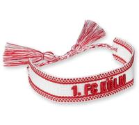 1. FC Köln Woven Armband mit Fransen rot-weiß Freundschaftsband | Band - Plus Lesezeichen I Love Köln
