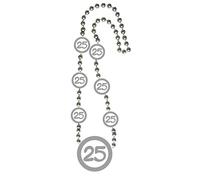 1 HALSKETTE SILBERNE HOCHZEIT 25. GEBURTSTAG DEKO PARTY KETTE SILBERHOCHZEIT