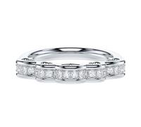 1 Karat echter Moissanit oder künstlicher Diamant, Sterlingsilber, elegantes Band, Verlobungsring, Hochzeitsring, Braut-Set für Damen, Metall Sterling Silber Metall: Aus Sterlingsilber Moissanit