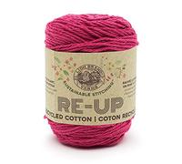 (1 Knäuel) Lion Brand Garn Re-Up Baumwollgarn, himbeerfarben