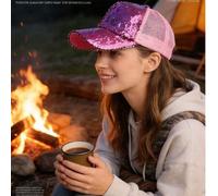 1 Outdoor Damen Lässig Frühling und Sommer Glitzer Baseball Kappe, atmungsaktive Glitzer Mesh Sonnenhut, tägliche Lässig atmungsaktive Sonnenhut für W