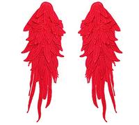 1 Paar Bestickte Engelsflügel 3D Stickerei Spitze Bestickte Flügel Applikation DIY Kleidung Zubehör Schulterflicken Spitzenapplikation Engel Patches Applikatione Ideal für Hochzeit Braut Ballkleid