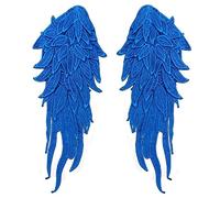 1 Paar Bestickte Engelsflügel 3D Stickerei Spitze Bestickte Flügel Applikation DIY Kleidung Zubehör Schulterflicken Spitzenapplikation Engel Patches Applikatione Ideal für Hochzeit Braut Ballkleid
