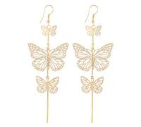 1 Paar bezaubernde Schmetterlings-Ohrringe für Hochzeit, hohle lange Quasten, Tropfen-Ohrringe, Damenschmuck, kreative und exquisite Verarbeitung, praktisches Design