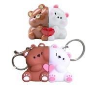 1 Paar Cartoon -Bärenschlüsselkainer Und 1 Paar Bären -Ornamente, Niedliche Schlüsselanhänger, Kreative Ornamente, Geschenkschlüsselkainer, Paar Schlüsselanhänger.