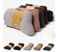 1 Paar dicke Wollsocken, lässige einfarbige warme Socken bis zur Mitte des Knöchels für Herren und Damen, geeignet für Herbst und Winter