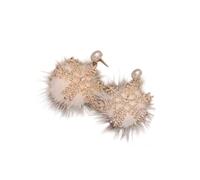 1 Paar Elegante Goldene Weihnachts Schneeflocken Plüschohrringe Für Die Festivalsaison. Metallstruktur Geeignet Für Eigene Verzierungen. Metallohrringe