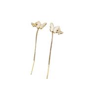 1 Paar elegante Schmetterlings-Ohrringe mit langen Quasten, baumelnde Ohrringe für Frauen, süße Temperament-Perlen, Tropfen-Ohrringe, Schmuck, praktisch und attraktiv