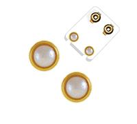 1 Paar Erstohrstecker vergoldet Sterile Ohrstecker Zarge mit Perle 4 mm