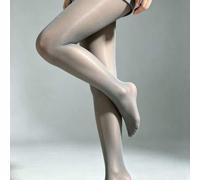 1 Paar glänzende graue Strumpfhose, hochtaillierte perlmuttglänzende seidig glänzende Strümpfe, Damen Leggings mit hoher Elastizität und Weichheit