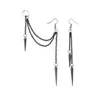 1 Paar Goth,Weihnachts Ohrringe Damen,Schmuck Gothic Earrings Punk NietengüRtel Accessories Pentagramm Kette Schwarz Schwarze HäNgend Led Drachen Harley Quinn Ohrring Earings Emo Anime Asymmetrische