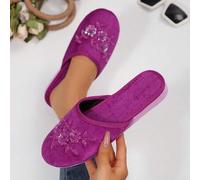 1 Paar handgefertigte Damen Perlen Blumen Retro Spitze Zehenschuhe, bequeme leichte Hausschuhe, erhältlich in Schwarz, Pink und weiteren Farben, Große