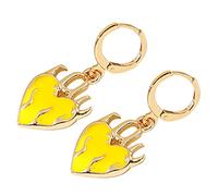 1 Paar Handgefertigte Tropfenohrringe Baumelnder Schmuck Herzförmiger Schmuck Geschenk Für Frauen Freundinnen Rote Herz Creolen