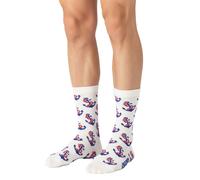 1 Paar Happy Socks Happy Anchor Damen Socken mit Allover Anker-Print Baumwoll-Socken Alltags-Strümpfe P002598 Weiß/Blau 36-40