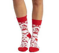 1 Paar Happy Socks Happy Mermaid Damen Socken Allover-Print mit Meeresmotiven Baumwoll-Socken Alltags-Strümpfe P002596 Weiß/Rot 36-40