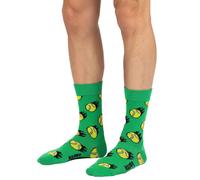 1 Paar Happy Socks Tennis Ball Sock Herren Socken mit Allover Tennisbällen-Print Baumwoll-Socken Alltags-Strümpfe P002587 Grün/Gelb/Schwarz 41-46