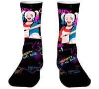 1 Paar Harley Quinn Super Cartoon hochwertige animierte Socken, lange Strümpfe für Frauen, neuartig für Weihnachten und Halloween, lustige, fröhliche