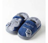 1 Paar Kinder Cartoon Stoff Hausschuhe, süßes Katzen Design, weiche rutschfeste Sohle zum Tragen in Haus, Herbst/Winter (empfohlen eine Nummer größer