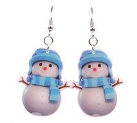 1 Paar Lady Girl Ohrringe blau Weihnachten Schneemann Ohrstecker Schmuck Accessoires Liebesgeschenk Deft verarbeitet