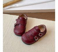 1 Paar lässige & modische Kinderflatschuhe, PU-Patchwork-Obermaterial, einfarbiges PU-Leder-Dekor mit Klettverschluss, runde Zehenpartie mit Patchwork