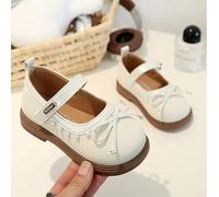 1 Paar Mädchen Prinzessin Lederschuhe, Weiche Sohle Flache Schuhe, Schleifen Dekor Mode Schuhe, Geeignet für 1-3-8 Jahre alte Kleinkinder, Schulauffüh