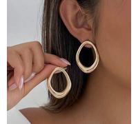 1 Paar minimalistische elegante geometrische Tropfenform Ohrringe, modische Cut Out Metall Ohrstecker, geeignet für den täglichen Gebrauch von Frauen