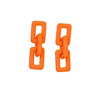 1 Paar Neon Ohrringe Bunte Vintage Acryl Ohrringe Modeschmuck Bonbonfarbene Geometrische Quadratische Hohle Anhänger 80er Jahre Halloween Neon Ohrringe Grün Party Kostüm Accessoires (Orange, One Size)