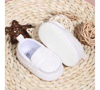 1 Paar Neugeborene Babys 0-3 Monate weiche Sohle atmungsaktive PU Slip-on lässige Sneakers, bequeme Sportschuhe in Allroundoptik, geeignet für Frühlin