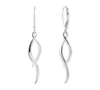 1 Paar Ohrhänger für Damen, Französische Klein Creolen mit Anhänger Spirale, Ohrringe Hängend mit Klappverschluss, Hypoallergener Statement Schmuck für Empfindliche Ohren (Silber)