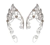 1 Paar Ohrmanschetten für Frauen Handgefertigtes Clip- auf Elfenmanschette Wrap Ohrringe Perlenperlen Flügel Ohrring Non Piercing Ohrclip für Fairy Halloween Kostüm Cosplay