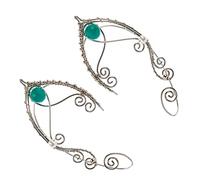 1 Paar Ohrmanschetten für Frauen Handgefertigtes Clip- auf Elfenmanschette Wrap Ohrringe Perlenperlen Flügel Ohrring Non Piercing Ohrclip für Fairy Halloween Kostüm Cosplay