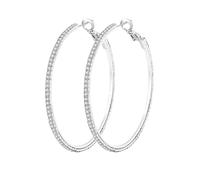 1 Paar Ohrringe Creolen Damen, 30 mm Große Silber Ohrringe, Funkelnde Strass Huggie-Creolen, Kreolen Huggie Hoop Rundohrringe, Statement Hypoallergen Ohrstecker Elegant Ohrschmuck Frauen