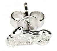 1 Paar Ohrstecker, Motorrad, Silber 925, rhodiniert