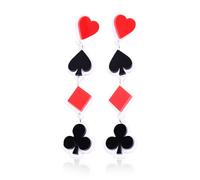1 Paar Pik-Stern-Ohrringe, Casino-Party-Kostümschmuck, Damen-Spielkarten-Ohrringe, Herzkönigin-Accessoires, Geschenke für Frauen.