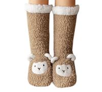 1 Paar Plüsch-Lammsocken, Süße Cartoon-Socken, Warme Socken Für Zu Hause, Bodensocken, Schlafsocken, Weiche Plüschsocken