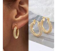 1 Paar Prachtvolle Creolen Ohrringe Damen Schmuck für Frauen, echtes 925 Sterling Silber, Retro Zirkonia Ohrringe, Partygeschenk Feiner Schmuck