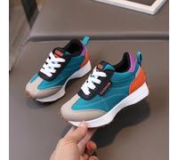 1 Paar PU-Netz Unisex-Sneakers mit Schnürsenkeln für Kleinkinder, Sportschuhe für Babys