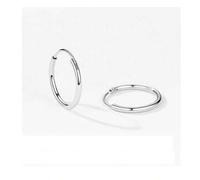 1 Paar S925 Sterling Silber minimalistische glatte Creolen, elegante hochwertige Ohrringe, vielseitig für den täglichen Gebrauch, geeignet für Student